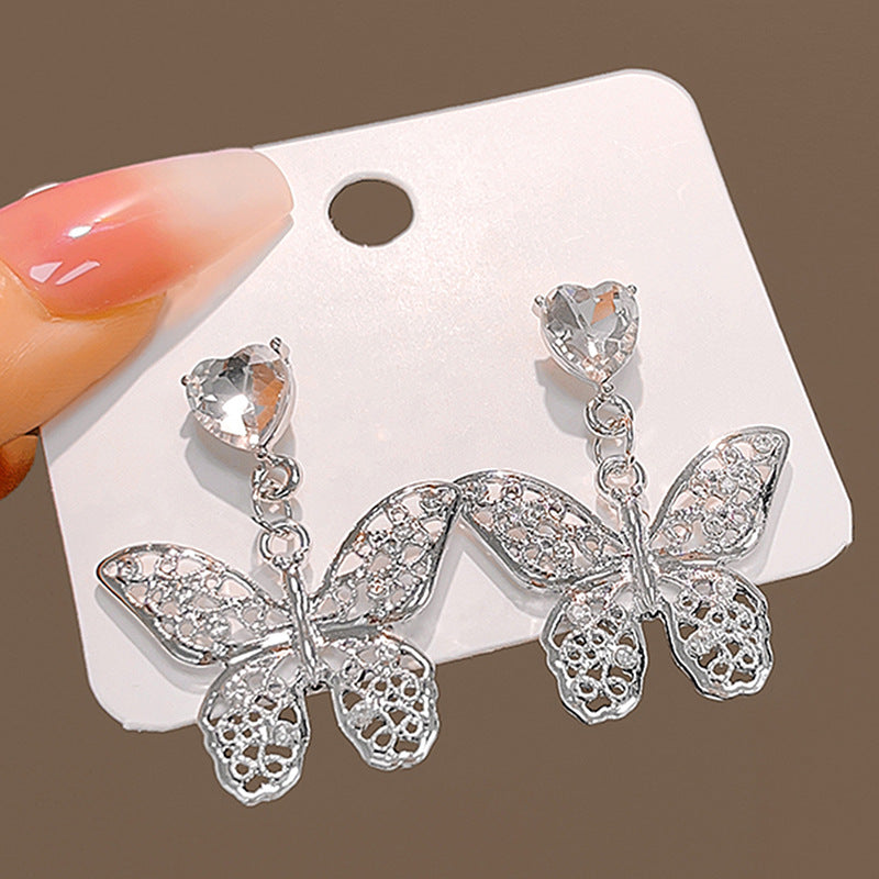 Wholesale Cross Irregular Butterfly Alloy Earrings